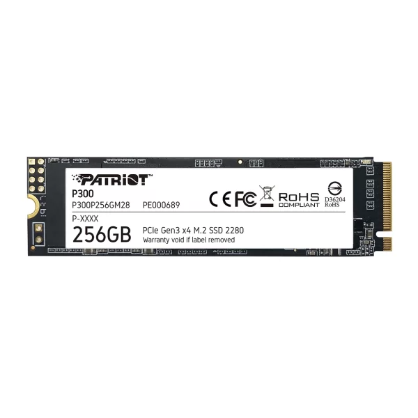 SSD M.2  NVME 256GB PATRIOT  P300 2280 NVMe PCIE GEN3 X4 - P300P256GM28 1700/1000 MB/s